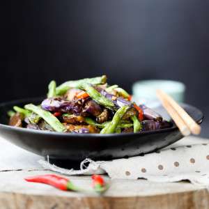 Eggplants and Green Beans