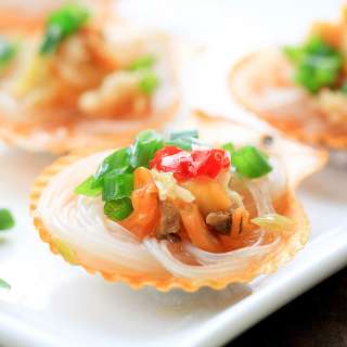 Steamed Scallops with vermicelli (How to Cook Scallops Part I)