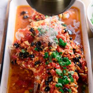 Steamed fish with chili sauce