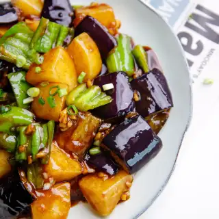 Di San Xian—Chinese Sautéed Potato Eggplants and Green Peppers