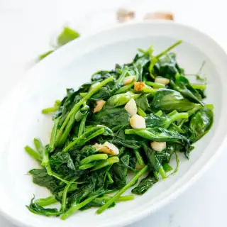 Snow Pea Leaves Stir Fried with Garlic