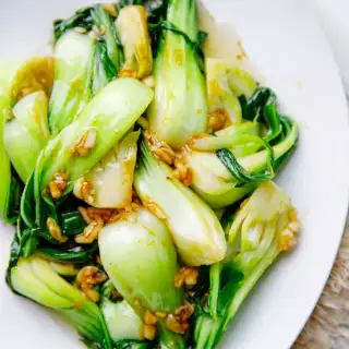 Garlic Bok Choy Stir fry with chili peppers