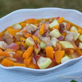 Ginisang Upo at Kalabasa - Sauteed Opo and Butternut Squash