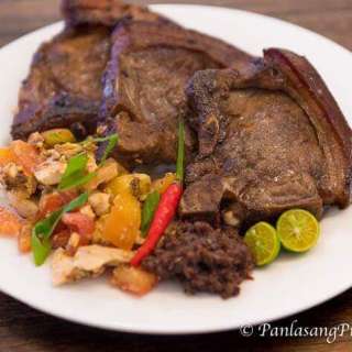 Filipino Fried Pork Chop Recipe with Tomato and Salted Egg