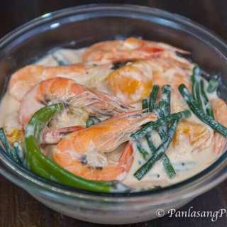 Ginataang Hipon na may Sitaw at Kalabasa