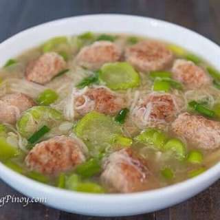 Pork Bola Bola Soup with Misua and Patola