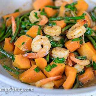 Ginisang Sitaw at Kalabasa with Shrimp