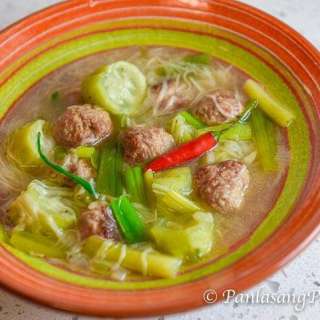 Misua with Patola and Meatballs