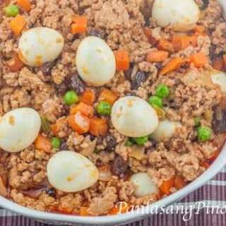 Pork Giniling with Quail Eggs