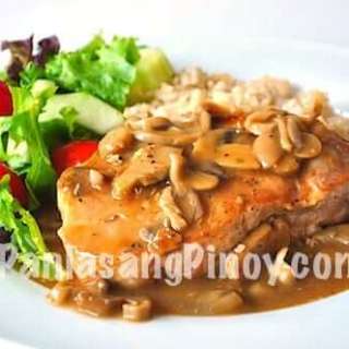Slow Cook Pork Chop with Mushroom Gravy