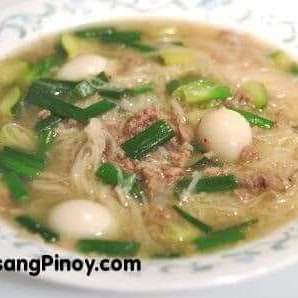 Misua with Ground Beef and Zucchini Soup