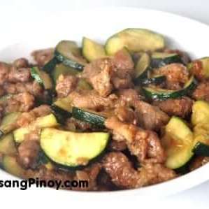 Pork with Zucchini in Oyster Sauce