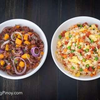 Longanisa Fried Rice and Ginisang Corned Beef with Kalabasa