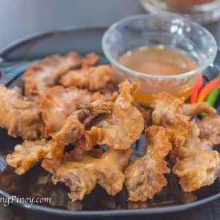 Chicharon Bulaklak with Spicy Vinegar