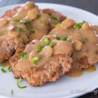 Pork Burger Steak with Mushroom Gravy