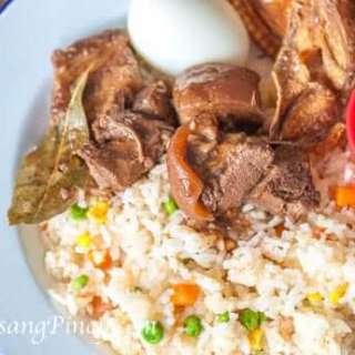 Pork Adobo Paksiw with Jeprox and Shrimp Fried Rice
