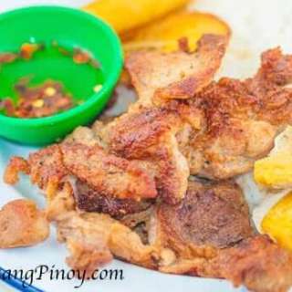 Pork Tapa with Fried Banana and Salted Egg