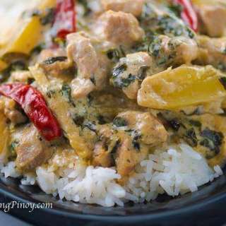 Spicy Ginataang Baboy with Papaya and Malunggay