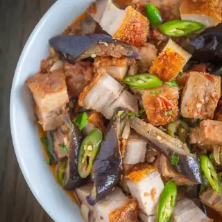 Binagoongan Bagnet with Talong