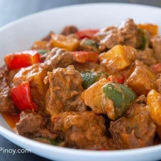 Beef Kaldereta sa Gata with Peanut Butter