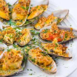 Baked Tahong with Butter Cheese and Roasted Garlic Recipe