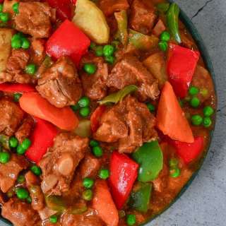 Cheesy Pork Caldereta