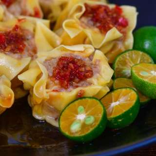 Pork and Shrimp Siomai with Chili Garlic Oil