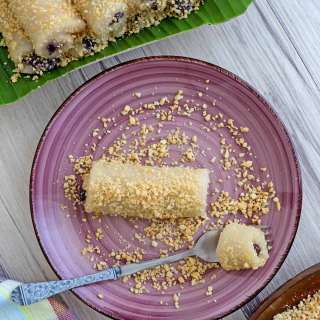 Peanut Tikoy Rolls with Ube Filling
