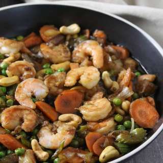 Shrimp with Green Peas and Cashew