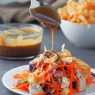Thai Chicken Salad with Spicy Peanut Dressing