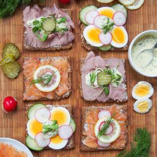 Danish smørrebrød (open sandwiches)