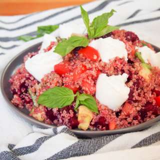 Caprese quinoa salad with beets and avocado