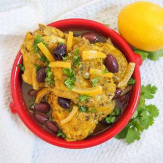 Chicken tagine with preserved lemons and olives