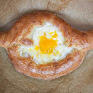 Adjaruli khachapuri (Georgian cheese bread)