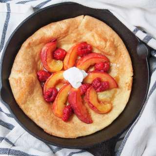Peach Dutch baby pancake