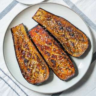 miso glazed eggplant, nasu dengaku