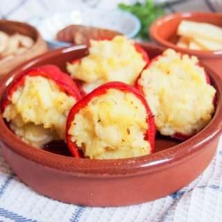 Salt cod stuffed piquillo peppers