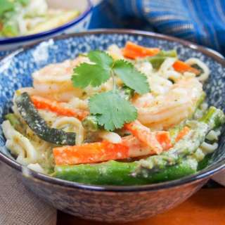 One pot Thai green curry shrimp