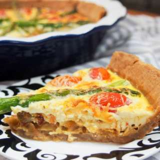 Tomato asparagus quiche