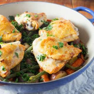 One pot lemon garlic chicken with vegetables