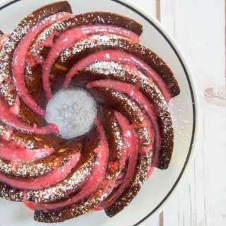 Clementine cake with cranberry glaze (GF)