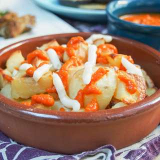 Healthier patatas bravas