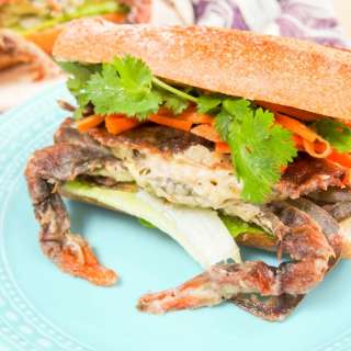 Banh mi-style soft shell crab sandwich