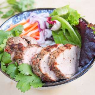 Vietnamese-style pork and rice bowl