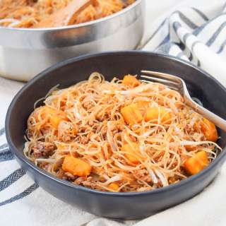 Taiwanese pumpkin rice noodles