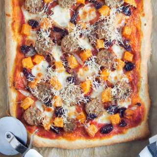 Fall pizza with sausage and squash