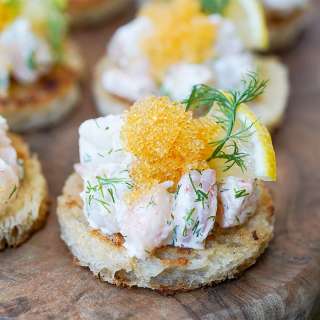 Toast Skagen (Swedish shrimp toast)