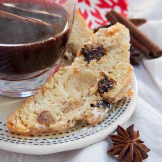 Traditional German stollen with prunes