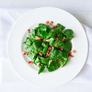 German Winter Salad with Lamb's Lettuce and Bacon