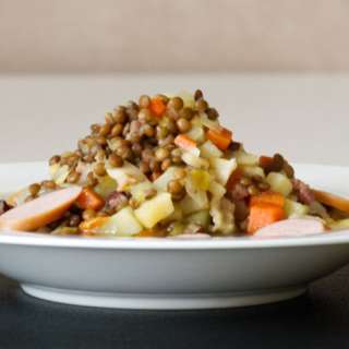 German Lentil Soup (with real Frankfurters)